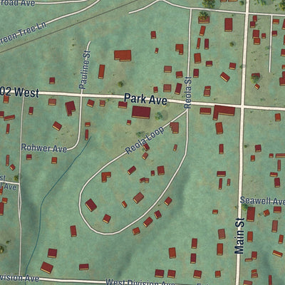 Close-up of the map of Summit, Arkansas print showing street and building detail