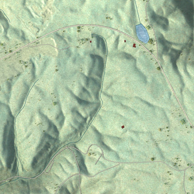 Close-up of the map of Orme, Tennessee print showing street and building detail