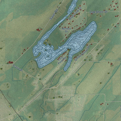 Close-up of the map of Fountain Prairie, Wisconsin print showing street and building detail