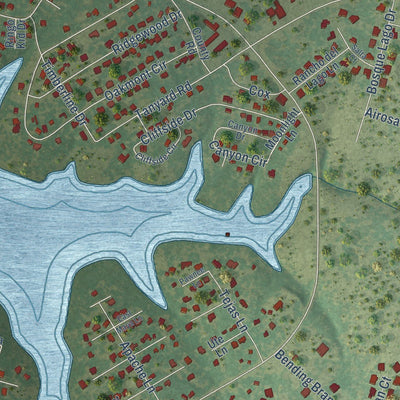 Close-up of the map of Morgan's Point Resort, Texas print showing street and building detail