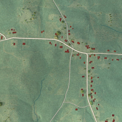 Close-up of the map of Rosston, Arkansas print showing street and building detail