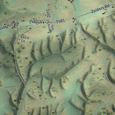 Close-up of the map of Monroe, Juniata County, Pennsylvania print showing street and building detail