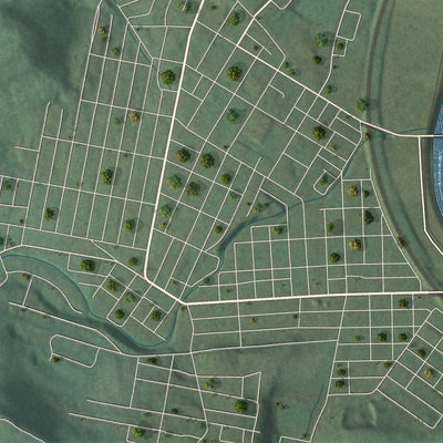 Close-up of the map of West Taylor, Pennsylvania print showing street and building detail