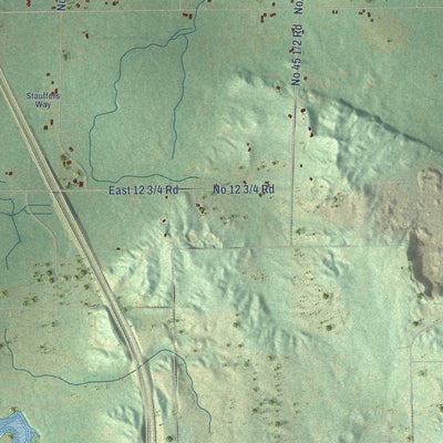 Close-up of the map of Liberty, Wexford County, Michigan print showing street and building detail