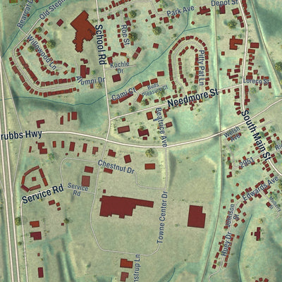 Close-up of the map of Walton, Kentucky print showing street and building detail