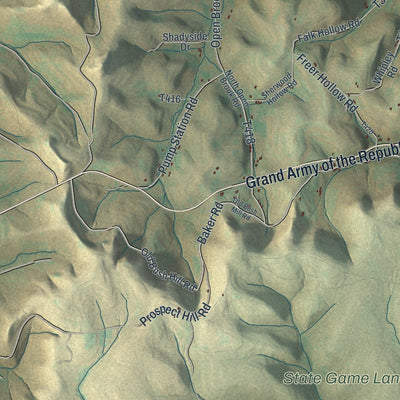 Close-up of the map of Liberty, McKean County, Pennsylvania print showing street and building detail