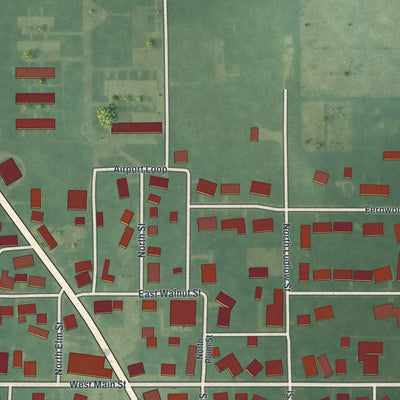 Close-up of the map of Phillipsburg, Ohio print showing street and building detail