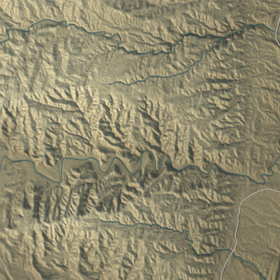 Close-up of the map of Bluff, Utah print showing street and building detail