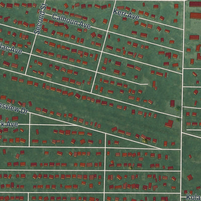 Close-up of the map of North Gates, New York print showing street and building detail
