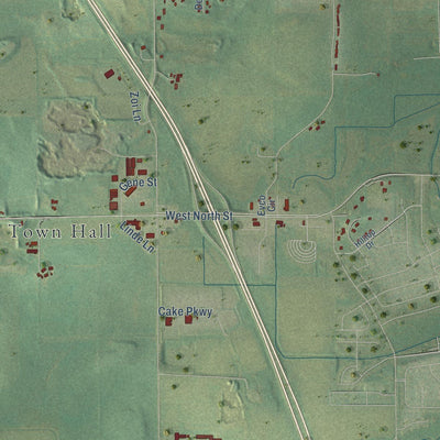 Close-up of the map of Vienna, Wisconsin print showing street and building detail