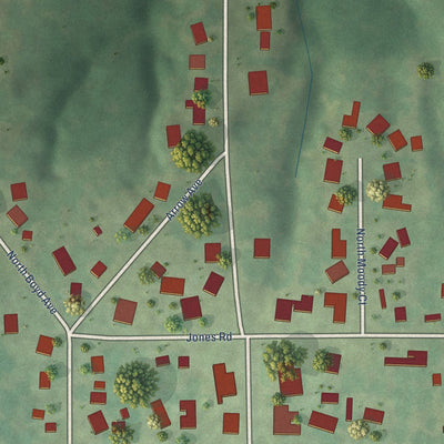 Close-up of the map of Norwood, Illinois print showing street and building detail