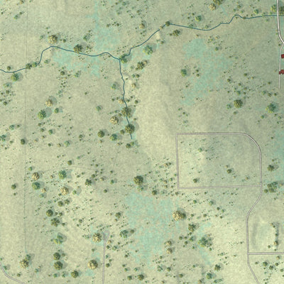 Close-up of the map of Annetta South, Texas print showing street and building detail