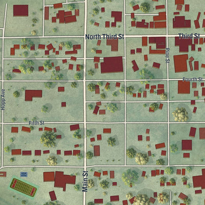 Close-up of the map of Nicollet, Minnesota print showing street and building detail