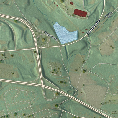 Close-up of the map of New Morgan, Pennsylvania print showing street and building detail