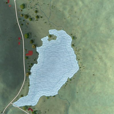 Close-up of the map of Jacksonville, Vermont print showing street and building detail