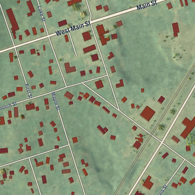 Close-up of the map of Edwardsburg, Michigan print showing street and building detail