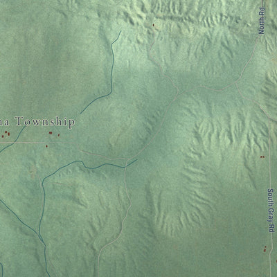 Close-up of the map of Aetna, Missaukee County, Michigan print showing street and building detail