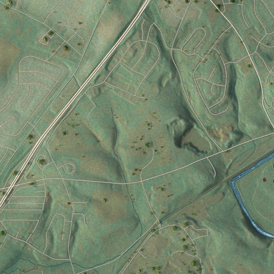 Close-up of the map of Monaghan, Pennsylvania print showing street and building detail