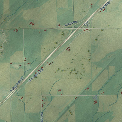 Close-up of the map of York, Dane County, Wisconsin print showing street and building detail