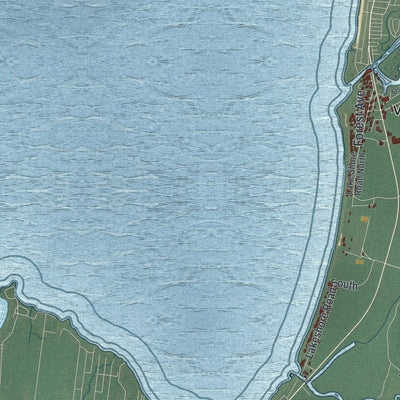 Close-up of the map of Verona, New York print showing street and building detail