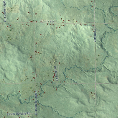 Close-up of the map of Dover, Lake County, Michigan print showing street and building detail