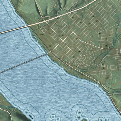 Close-up of the map of Hellam, Pennsylvania print showing street and building detail