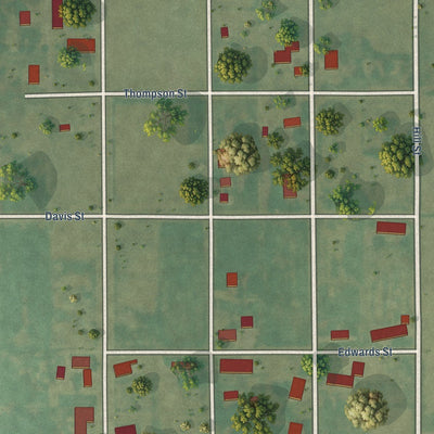 Close-up of the map of Standard City, Illinois print showing street and building detail
