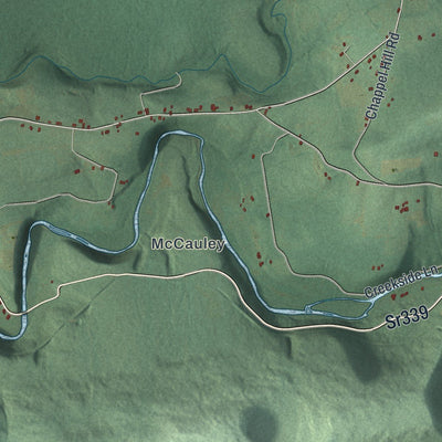 Close-up of the map of Beaver, Columbia County, Pennsylvania print showing street and building detail