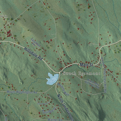 Close-up of the map of Egremont, Massachusetts print showing street and building detail
