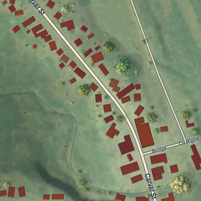 Close-up of the map of Winslow, Illinois print showing street and building detail