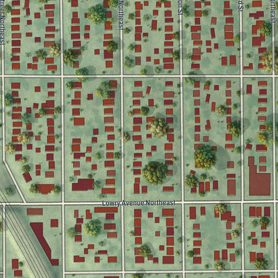 Close-up of the map of Holland, Minneapolis, Minnesota print showing street and building detail