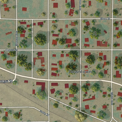 Close-up of the map of Fort Laramie, Wyoming print showing street and building detail