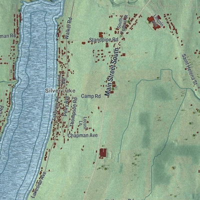 Close-up of the map of Castile, New York print showing street and building detail