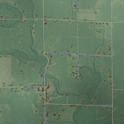 Close-up of the map of Beaver, Bay County, Michigan print showing street and building detail