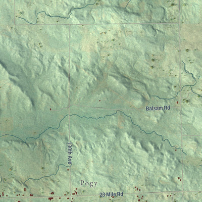 Close-up of the map of Grant, Mecosta County, Michigan print showing street and building detail