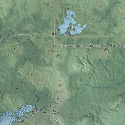 Close-up of the map of Lincoln, Bayfield County, Wisconsin print showing street and building detail