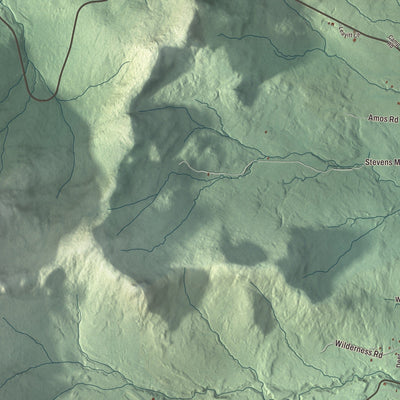 Close-up of the map of Jay, Vermont print showing streets and neighborhoods