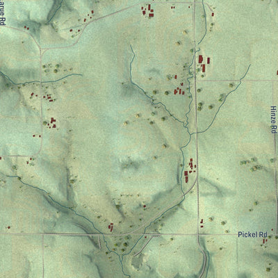 Close-up of the map of the Town of Ironton, Wisconsin print showing street and building detail