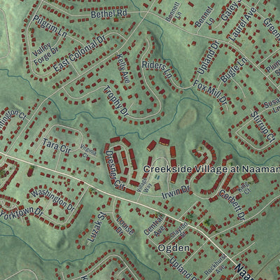 Close-up of the map of Upper Chichester, Pennsylvania print showing street and building detail