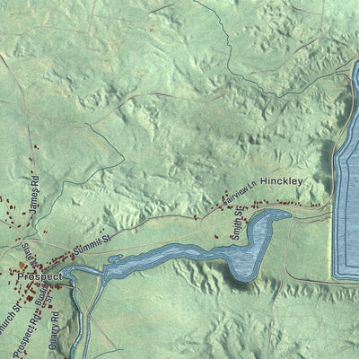 Close-up of the map of Trenton, New York print showing street and building detail