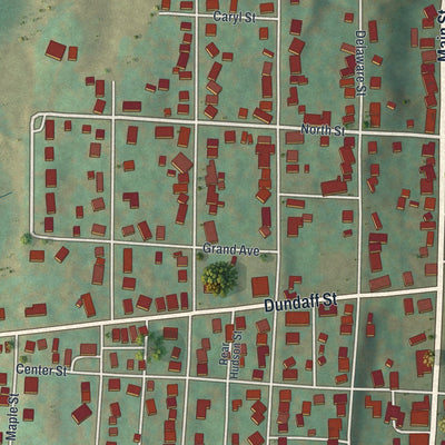 Close-up of the map of Forest City, Pennsylvania print showing street and building detail