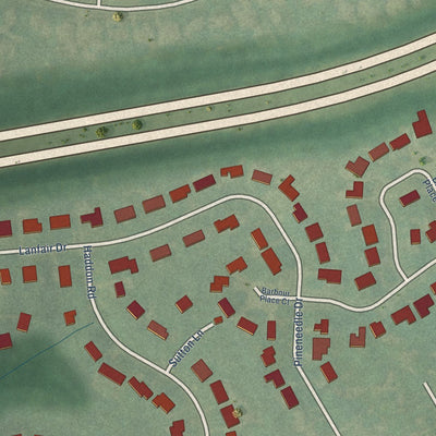 Close-up of the map of Spring Valley, Kentucky print showing street and building detail