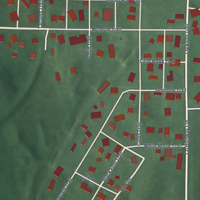 Close-up of the map of Lockington, Ohio print showing street and building detail