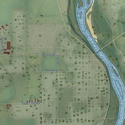 Close-up of the map of the Town of Prairie du Sac, Wisconsin print showing street and building detail