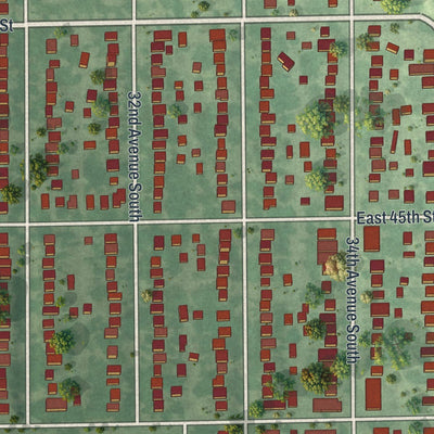 Close-up of the map of Ericsson, Minnesota print showing street and building detail