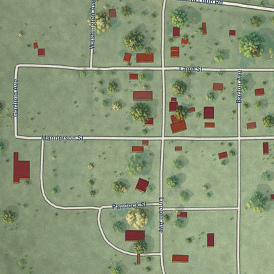 Close-up of the map of Brewster, Nebraska print showing street and building detail