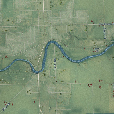 Close-up of the map of Frankenmuth, Saginaw County, Michigan print showing street and building detail