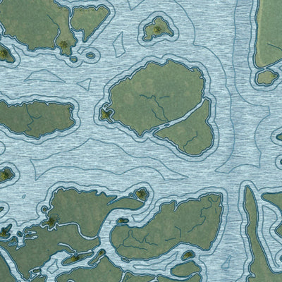 Close-up of the map of Gilgo, New York print showing street and building detail