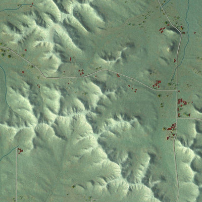 Close-up of the map of New Lyme, Wisconsin print showing street and building detail