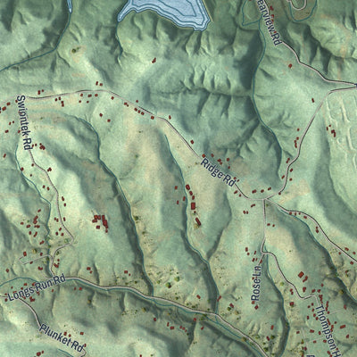 Close-up of the map of Independence, Beaver County, Pennsylvania print showing street and building detail